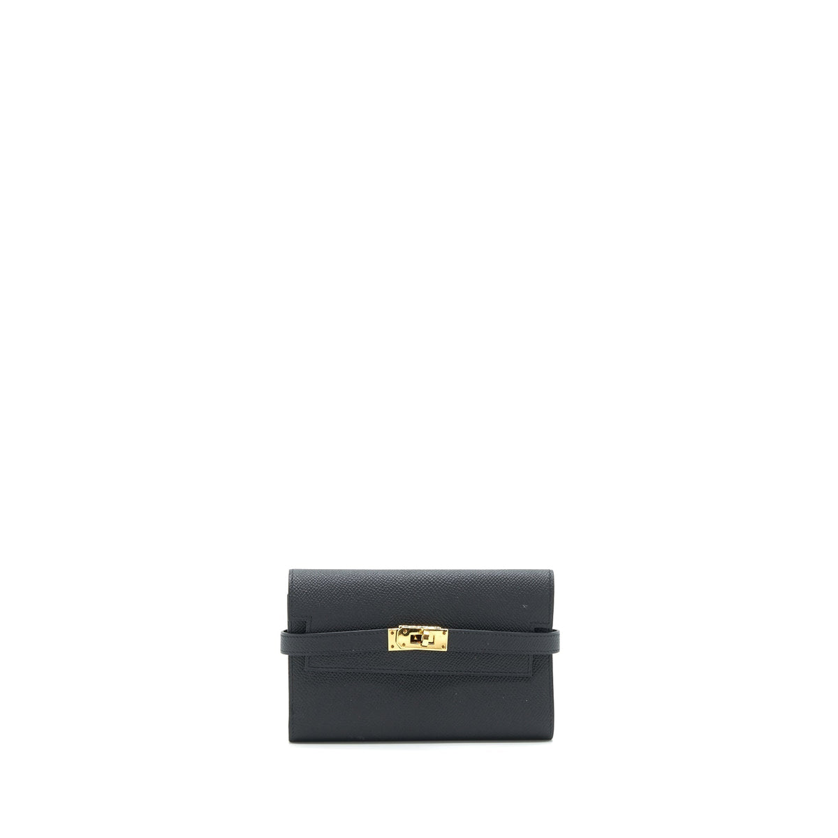 HERMES KELLY WALLET COMPACT WALLET BLACK GHW