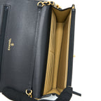 CHANEL PEARL CRUSH WALLET ON CHAIN LAMBSKIN BLACK GHW (MICROCHIP)