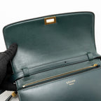 Celine Medium Classic Box Bag Calfskin Dark Green GHW