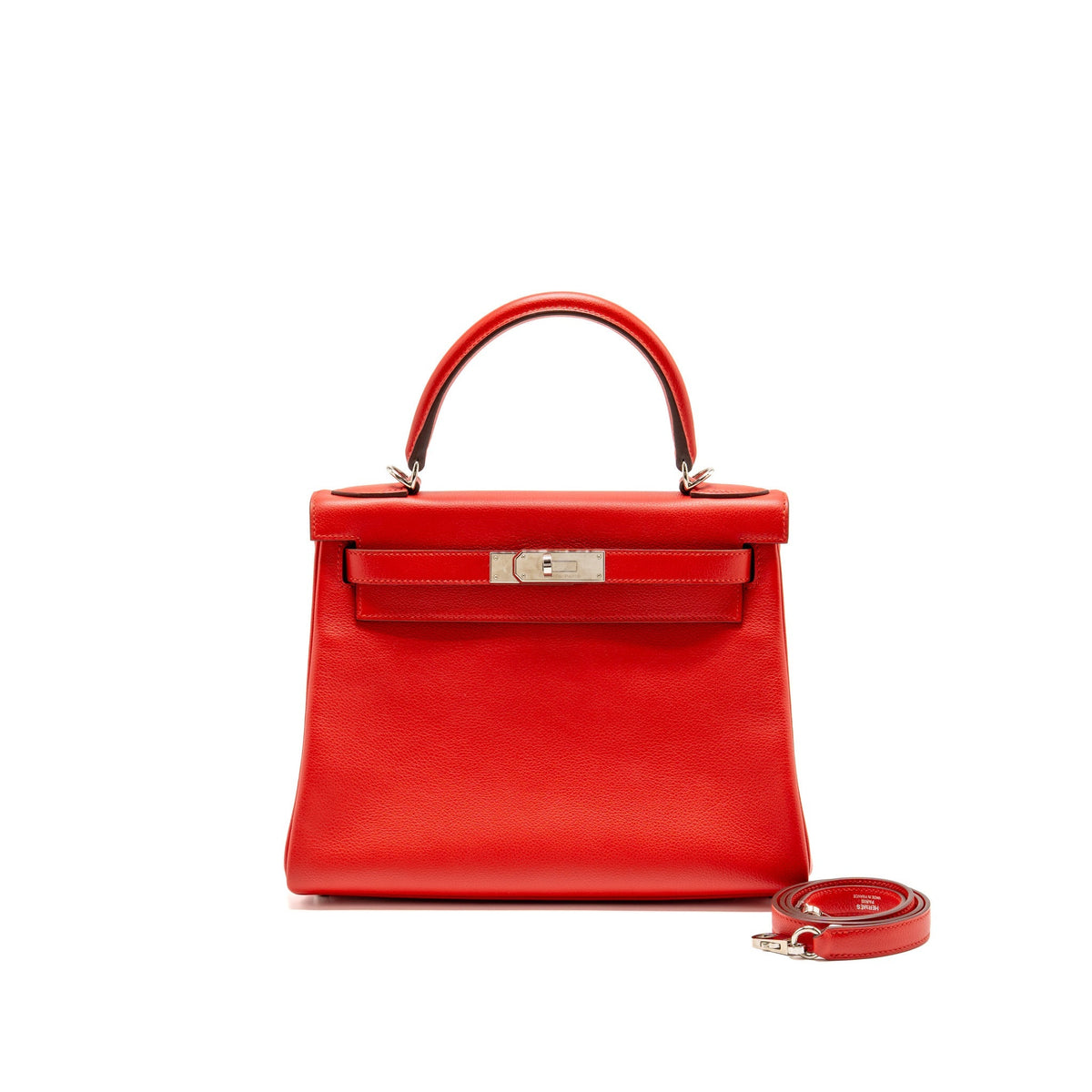 Hermes kelly 28 evercolor rouge de coeur/rouge pigment SHW