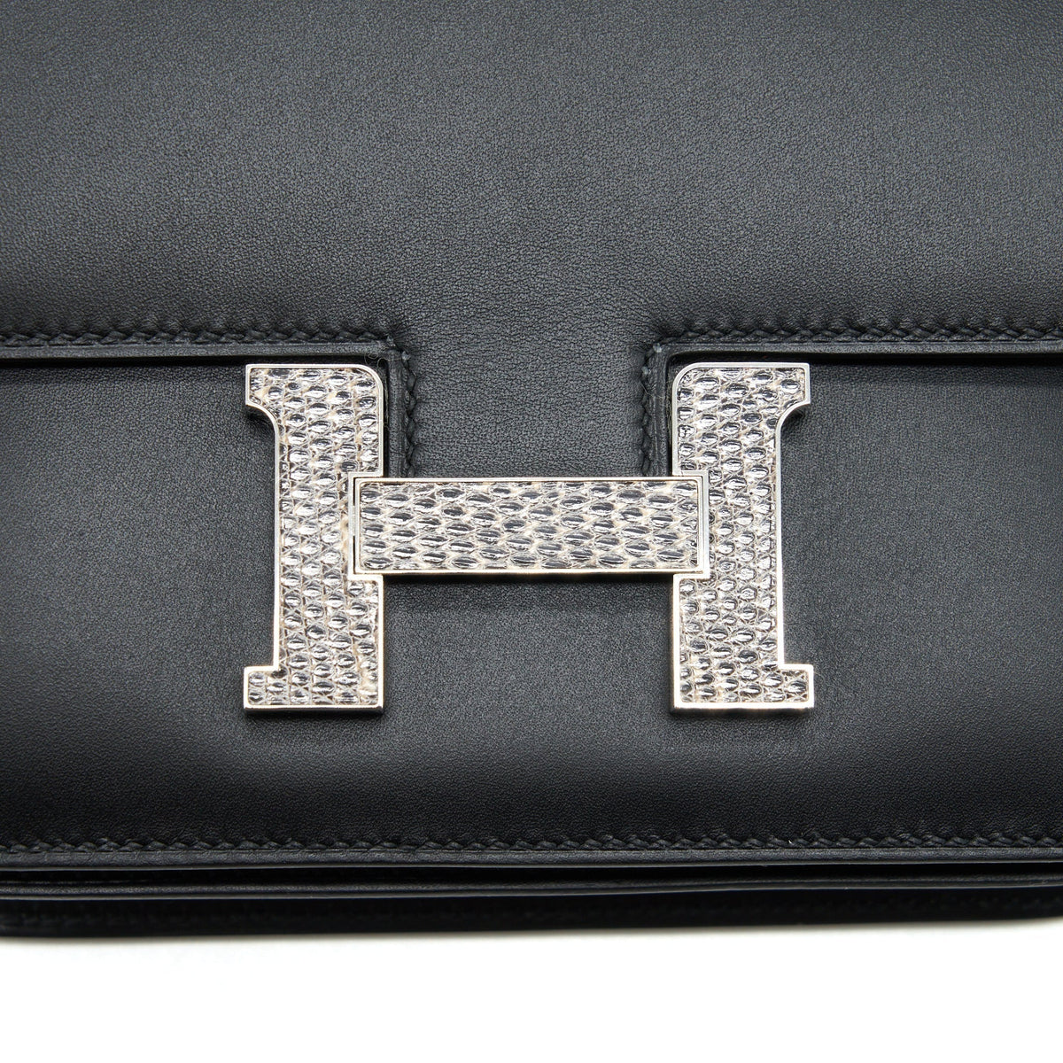 HERMES MINI CONSTANCE MONSIEUR BLACK WITH LIZARD BUCKLE / OMBRÉ