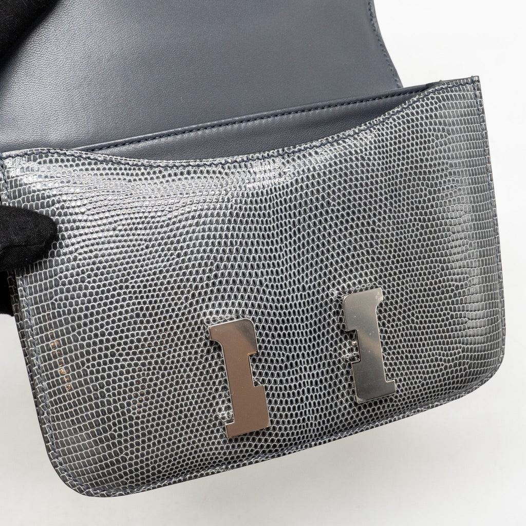 Hermes Mini Constance Lizard Niloticus Ardoise SHW