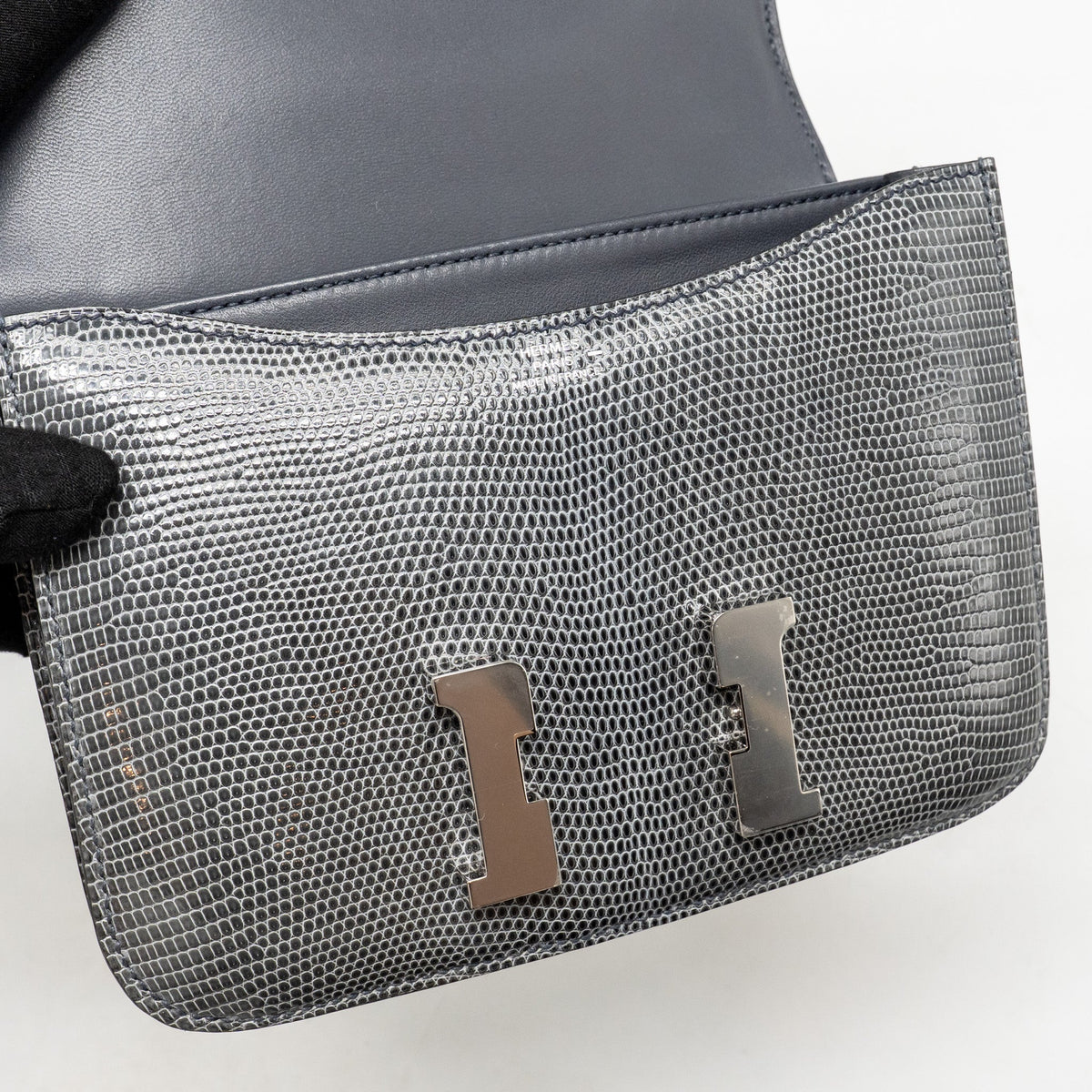 Hermes Mini Constance Lizard Niloticus Ardoise SHW