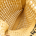 PRADA CROCHET TOTE BAG RAFFIA TAN