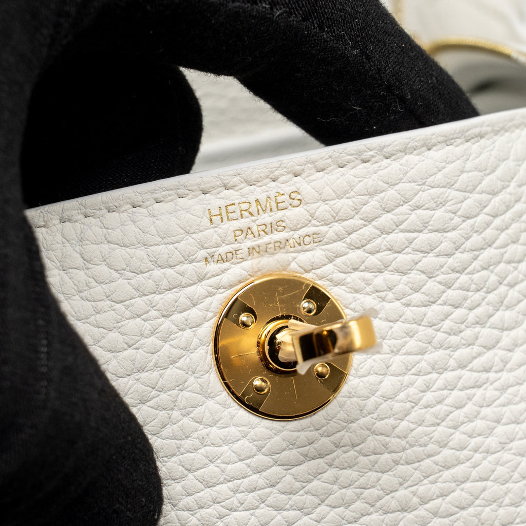 Hermes mini lindy clemence new white GHW