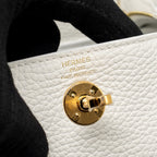 Hermes mini lindy clemence new white GHW