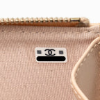 Chanel CC Zip Around Card Holder Caviar Beige LGHW (Microchip)