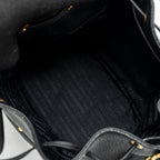PRADA SECCHIELLO BUCKET BAG GRAINED CALFSKIN BLACK GHW