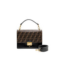 Fendi medium kan I shoulder bag FF embossed calfskin brown/black GHW