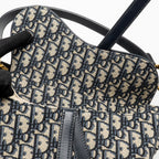 DIOR MEDIUM SADDLE BAG BLUE OBLIQUE CANVAS GHW