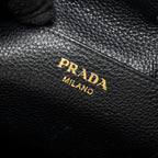 PRADA SECCHIELLO BUCKET BAG GRAINED CALFSKIN BLACK GHW