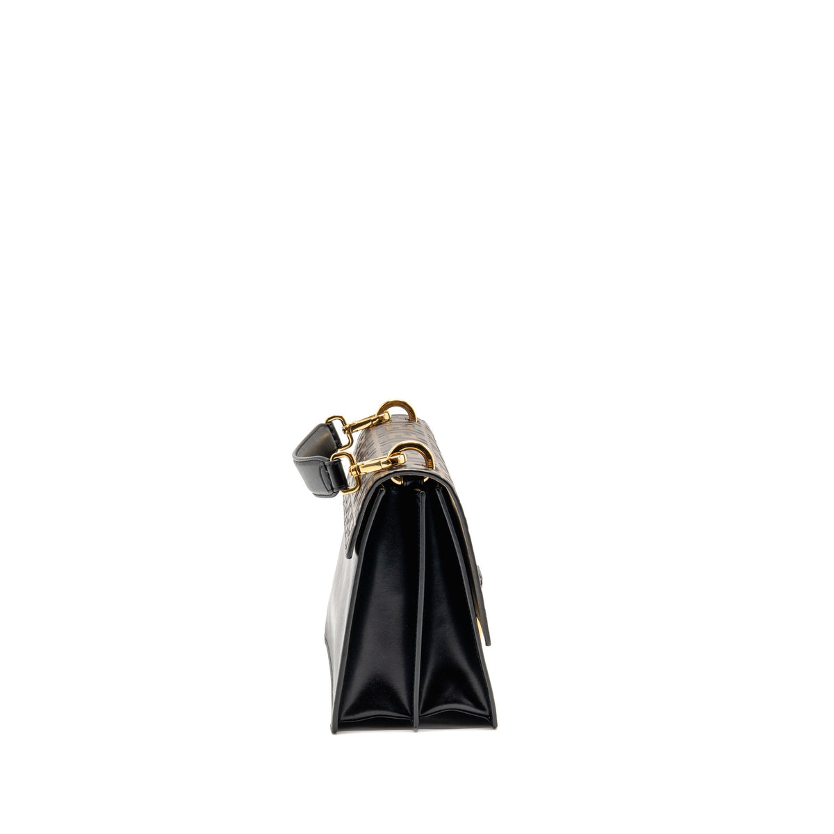 Fendi medium kan I shoulder bag FF embossed calfskin brown/black GHW