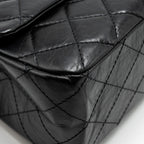 CHANEL MAXI 2.55 REISSUE FLAP BAG AGED CALFSKIN BLACK GHW