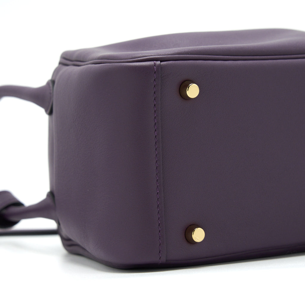 Hermes Mini Lindy Swift Cassis/Bleu Royal GHW