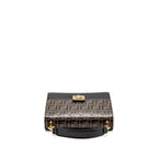 Fendi medium kan I shoulder bag FF embossed calfskin brown/black GHW