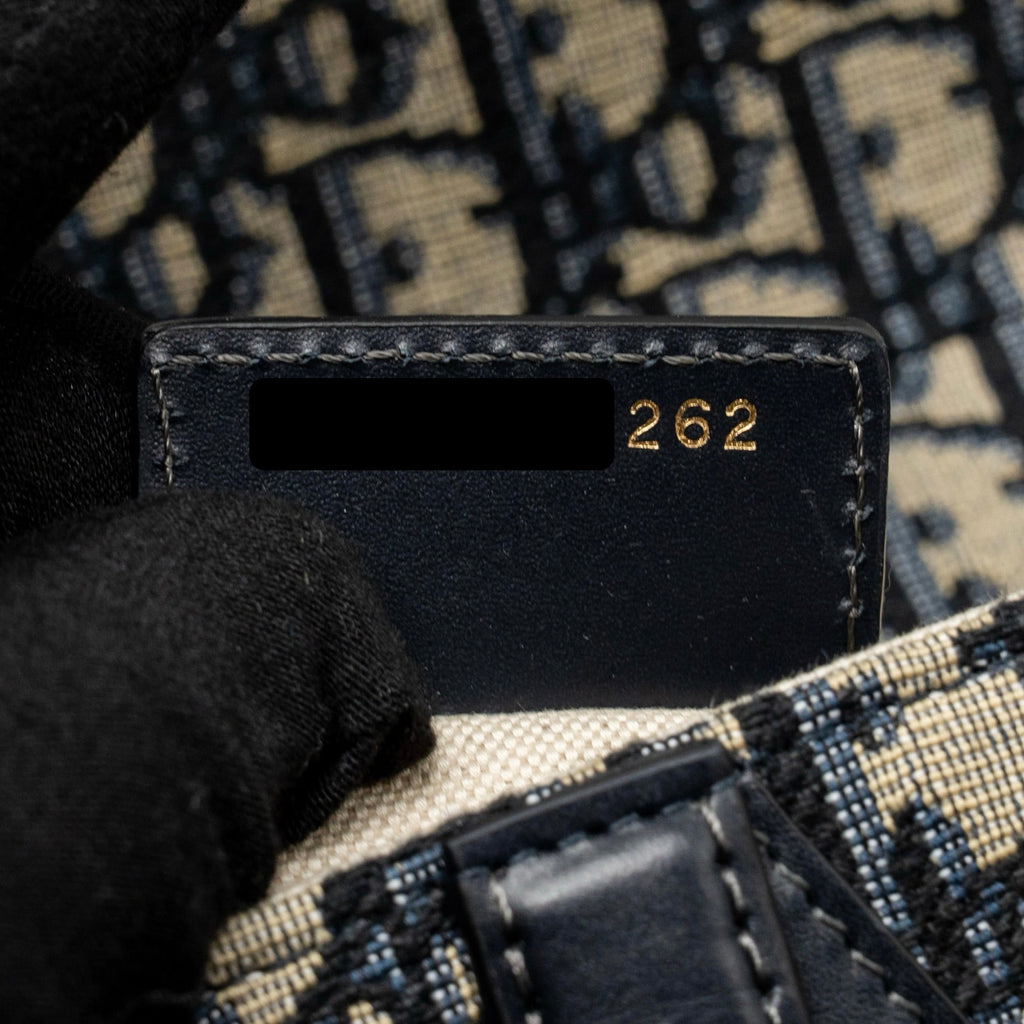 DIOR MEDIUM SADDLE BAG BLUE OBLIQUE CANVAS GHW