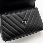 CHANEL SMALL COCO HANDLE CHEVRON CAVIAR BLACK SHW