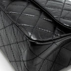 CHANEL MAXI 2.55 REISSUE FLAP BAG AGED CALFSKIN BLACK GHW