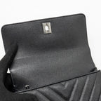CHANEL SMALL COCO HANDLE CHEVRON CAVIAR BLACK SHW