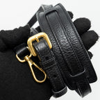 PRADA SECCHIELLO BUCKET BAG GRAINED CALFSKIN BLACK GHW