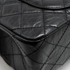 CHANEL MAXI 2.55 REISSUE FLAP BAG AGED CALFSKIN BLACK GHW