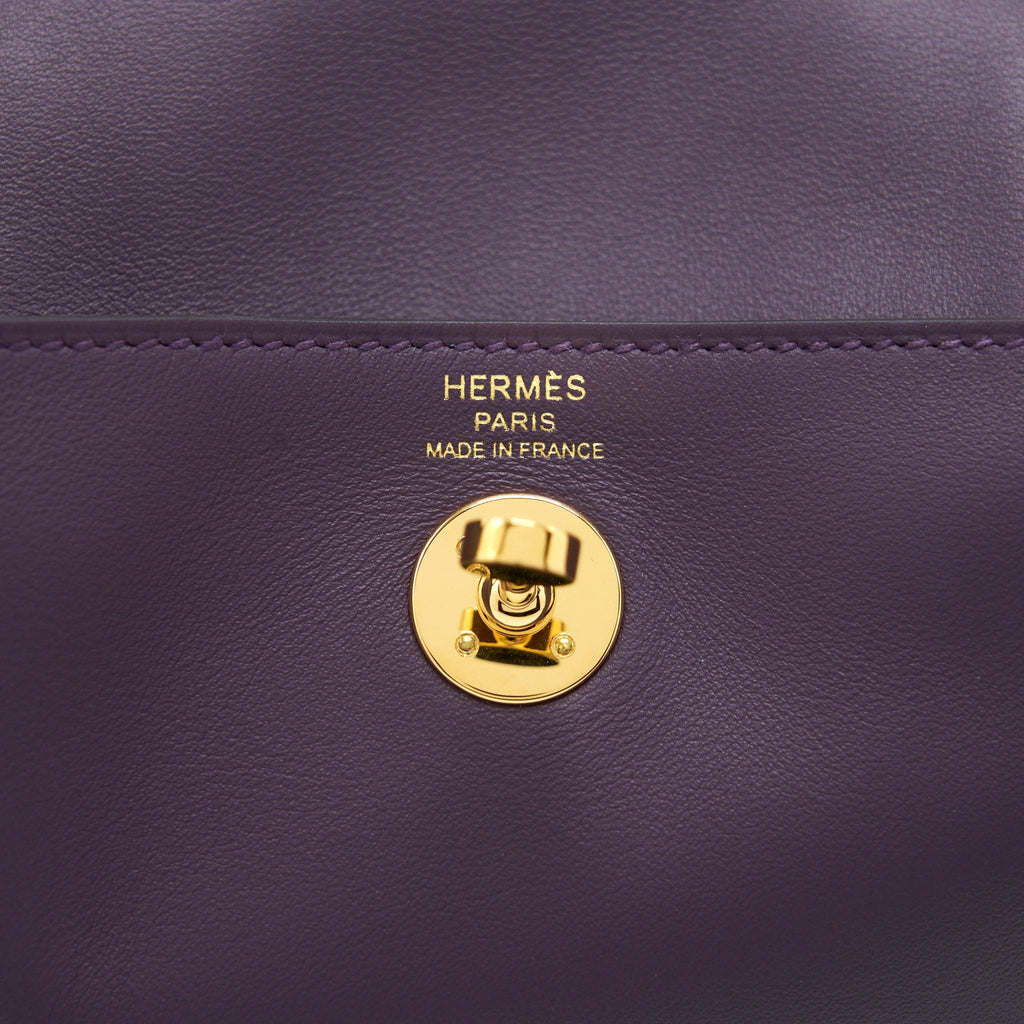 Hermes Mini Lindy Swift Cassis/Bleu Royal GHW
