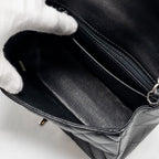 CHANEL MINI SQUARE FLAP BAG LAMBSKIN BLACK SHW