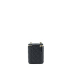 CHANEL 22P VERTICAL MINI VANITY WITH CC LOGO CHAIN CAVIAR BLACK LGHW
