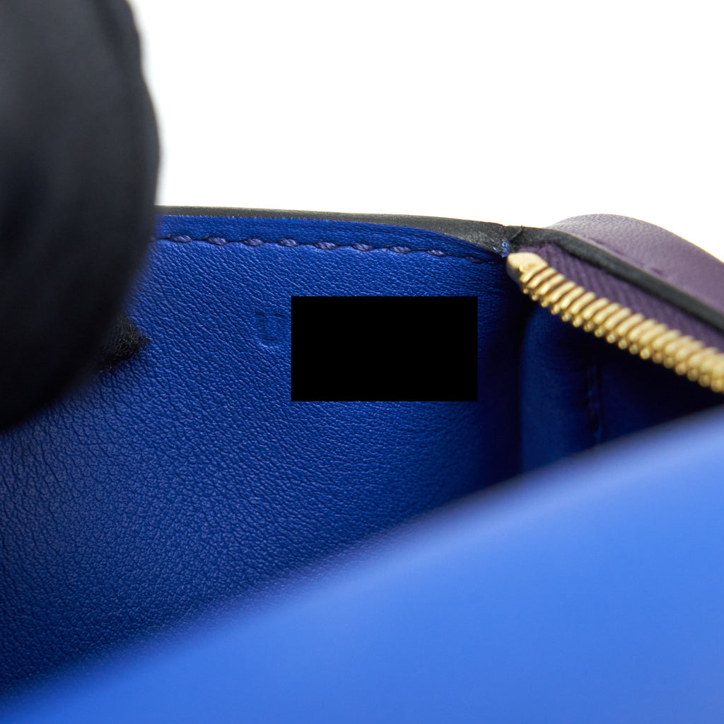 Hermes Mini Lindy Swift Cassis/Bleu Royal GHW
