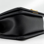 CHANEL SMALL BOY BAG CALFSKIN BLACK GHW (MICROCHIP)
