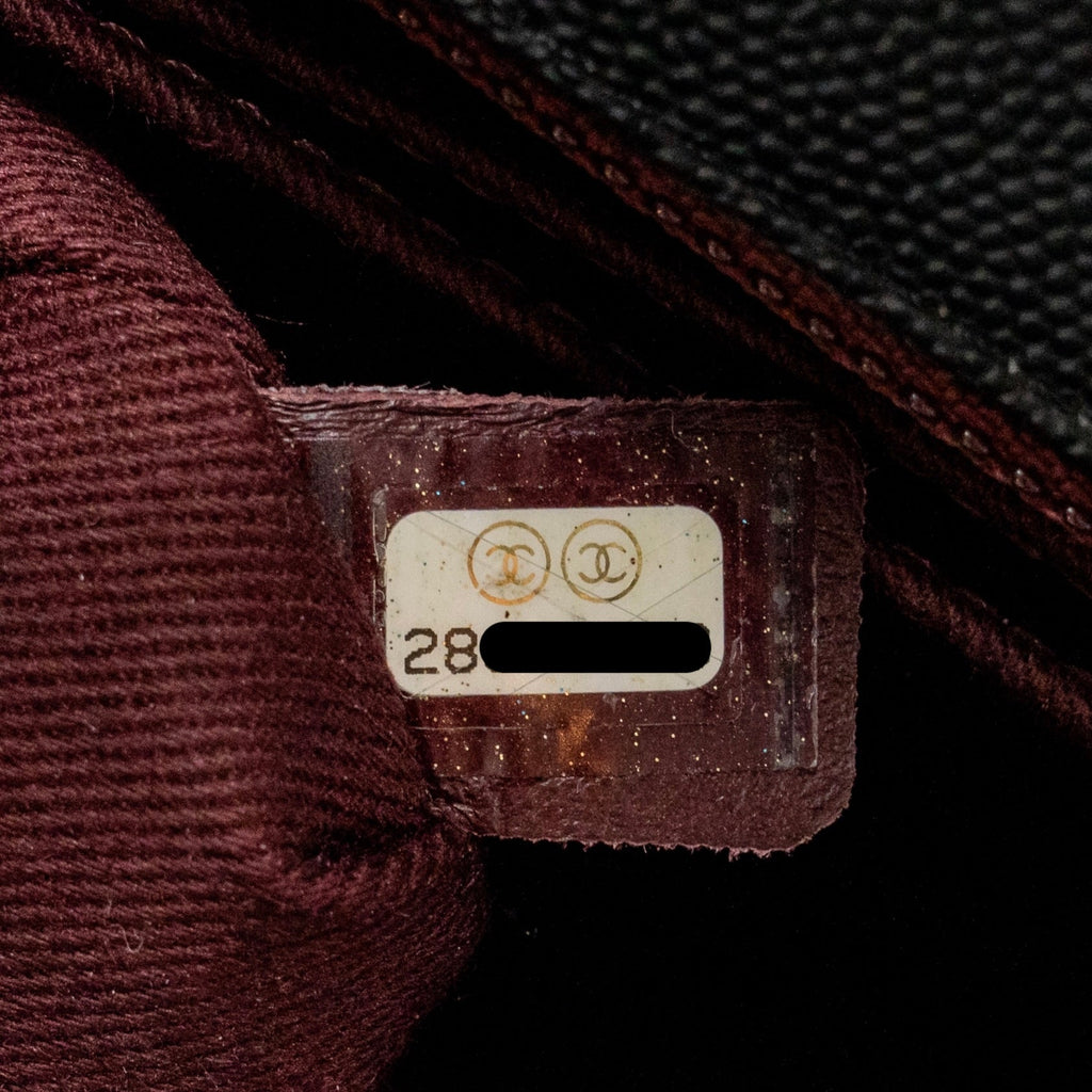 CHANEL SMALL COCO HANDLE CHEVRON CAVIAR BLACK SHW