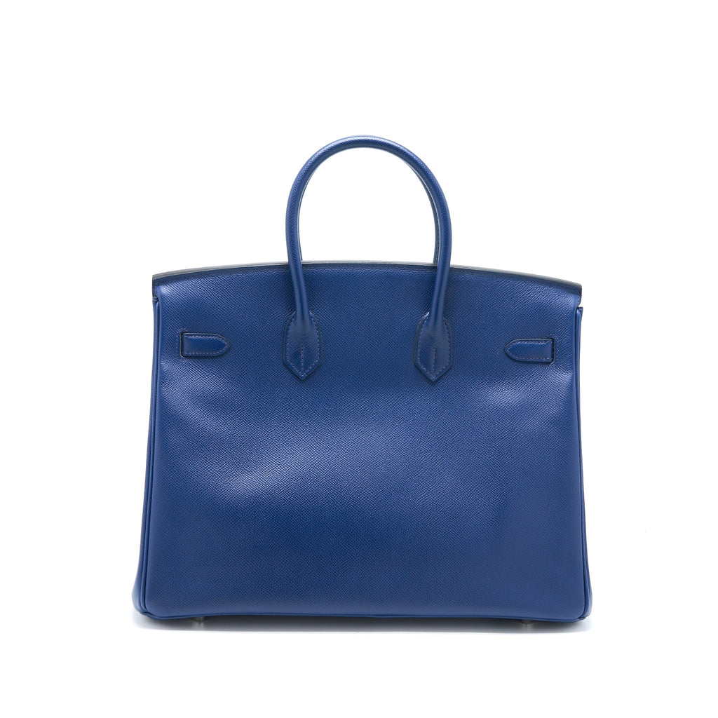 Hermes Birkin 35 Epsom Blue De Malte SHW