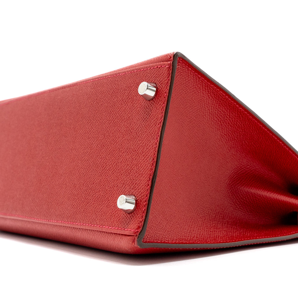 Hermes Kelly 28 Epsom Q5 Rouge Casaque SHW