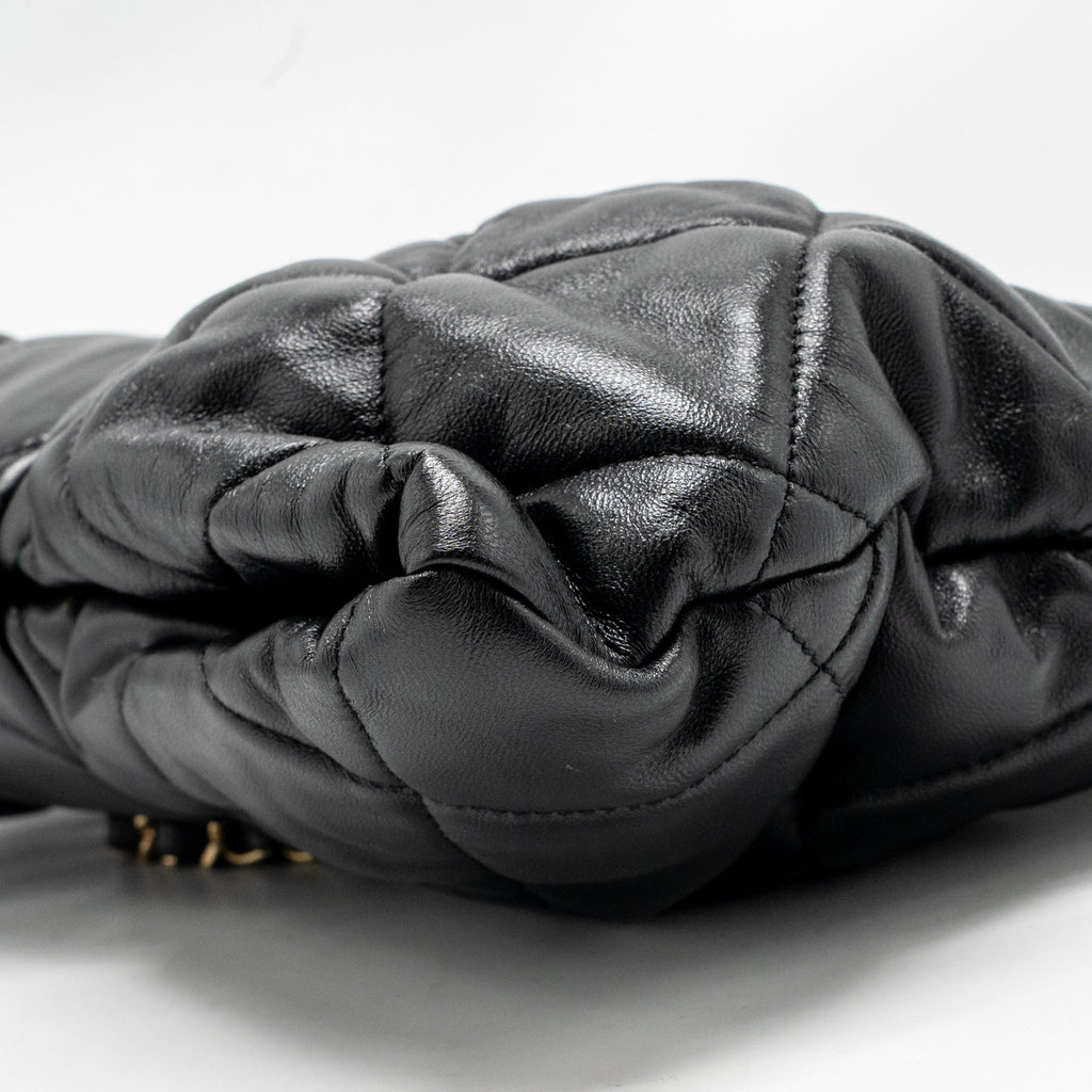 Chanel 25k Medium Bow Bag Lambskin Black GHW (microchip)