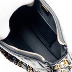 CHANEL 23K HOBO SHOULDER BAG CALFSKIN BLACK GHW (MICROCHIP)