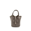 Hermes picotin 18 lock bag clemence gris etain SHW