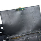 VALENTINO ROCKSTUD FLAP BAG LAMBSKIN BLACK GHW