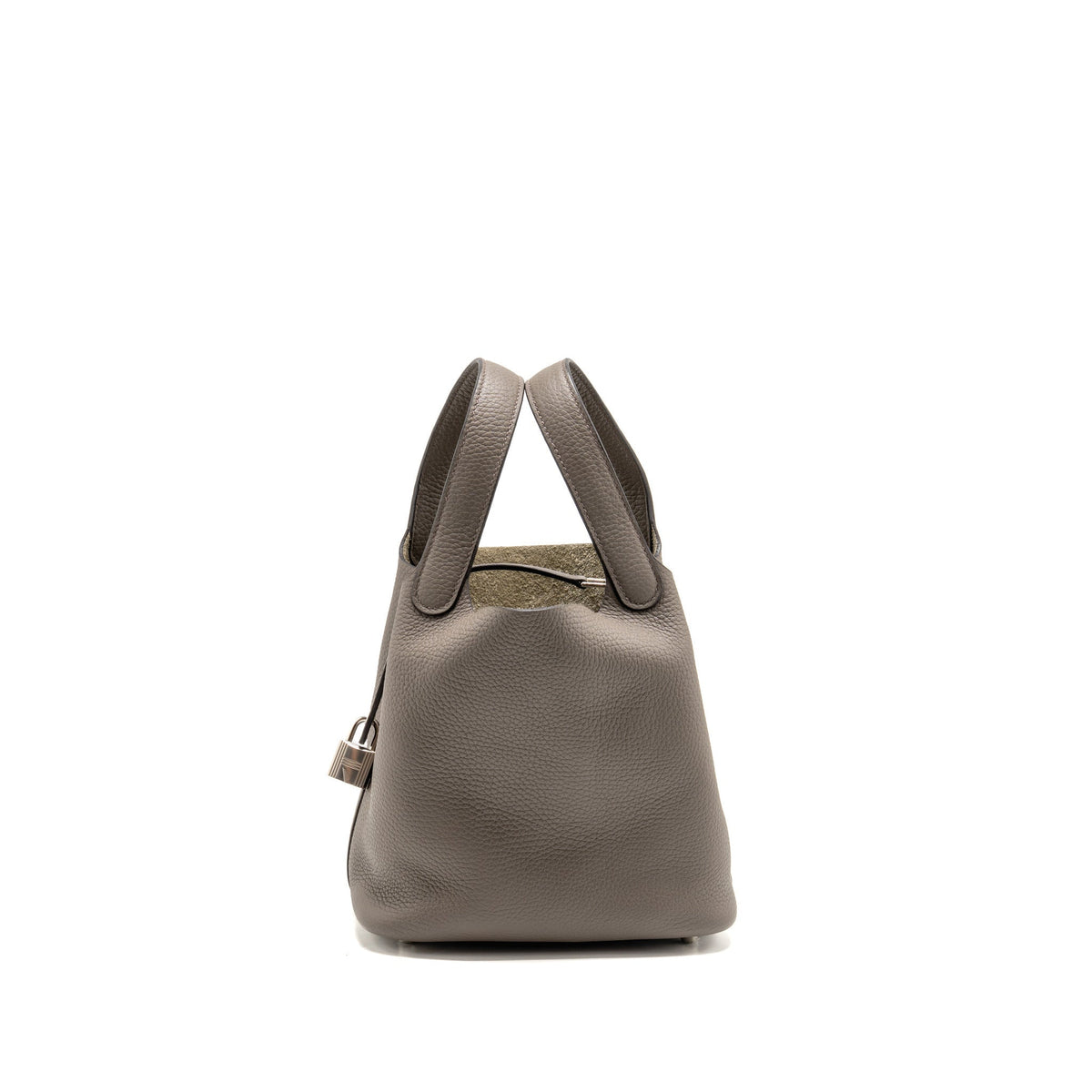 Hermes picotin 18 lock bag clemence gris etain SHW
