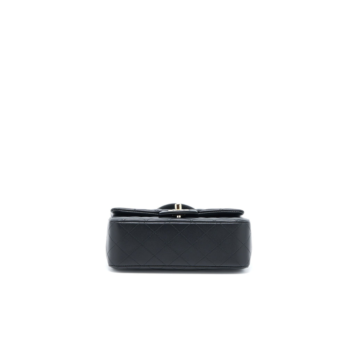 CHANEL TOP HANDLE MINI RECTANGULAR FLAP BAG LAMBSKIN BLACK LGHW (MICROCHIP)