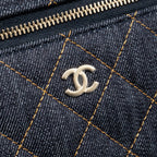 CHANEL 26P TOP HANDLE VANITY DENIM DARK BLUE LGHW (MICROCHIP)