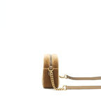 GUCCI GG MARMONT CAMERA BAG VELVET GOLD TAN GHW