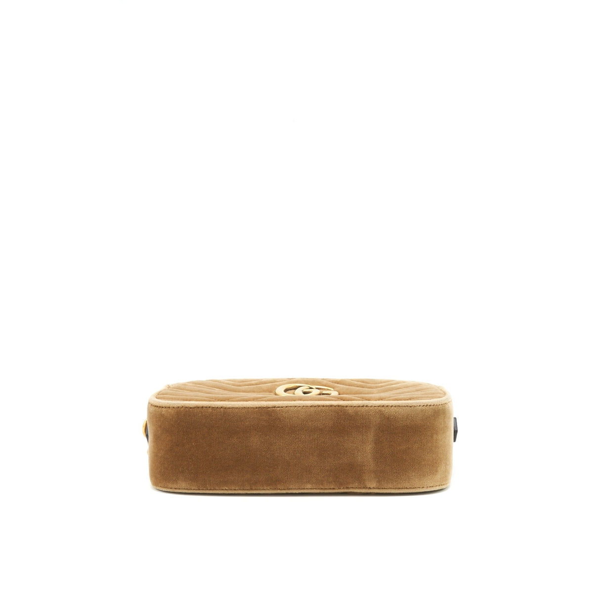 GUCCI GG MARMONT CAMERA BAG VELVET GOLD TAN GHW