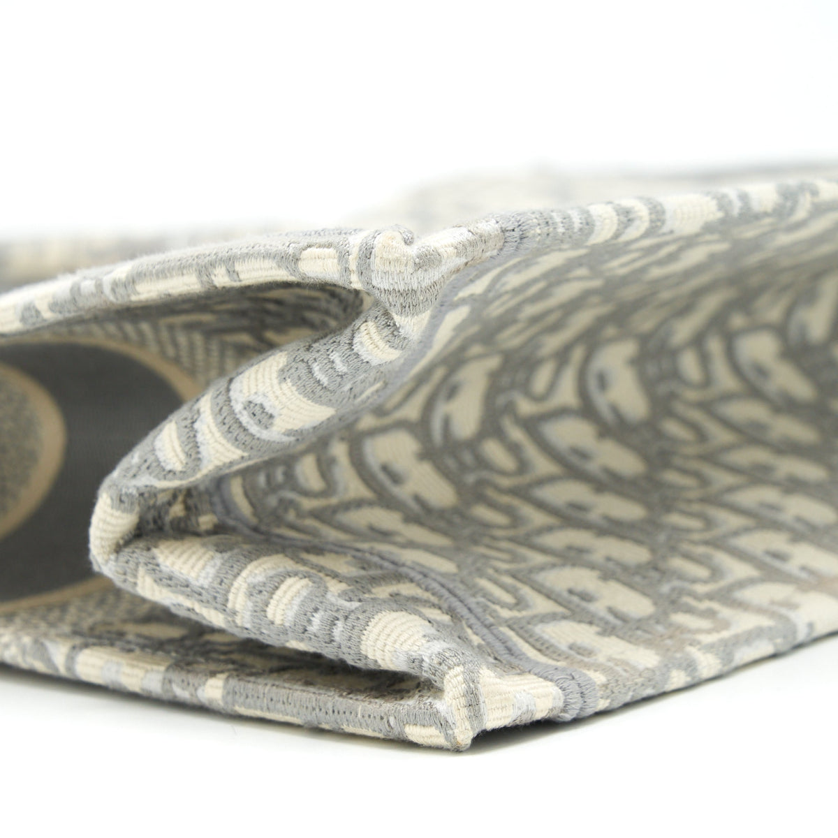 DIOR MEDIUM BOOK TOTE GREY OBLIQUE EMBROIDERY