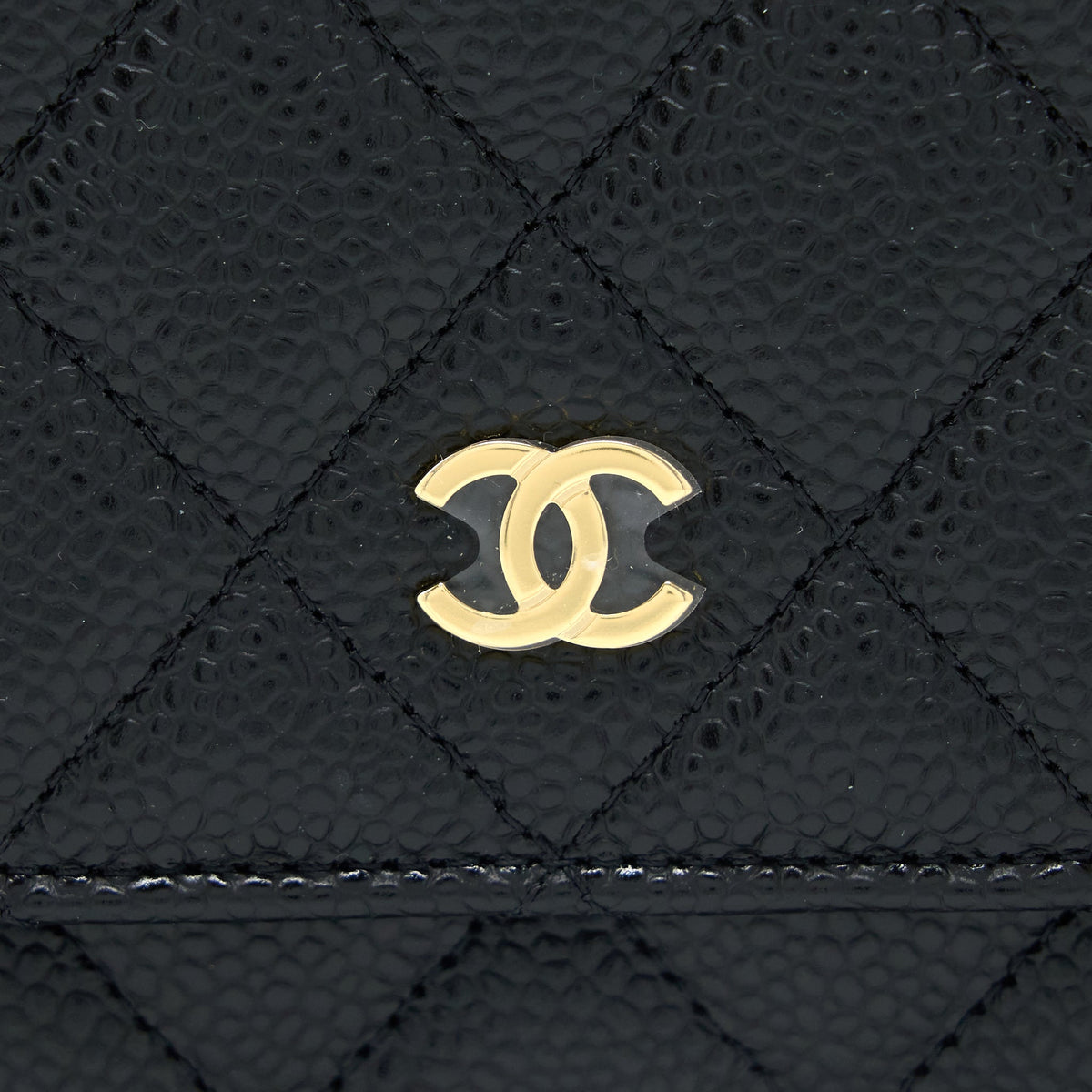 CHANEL CLASSIC WALLET ON CHAIN CAVIAR BLACK GHW (MICROCHIP)