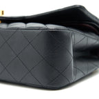 CHANEL MEDIUM CLASSIC DOUBLE FLAP LAMBSKIN BLACK GHW