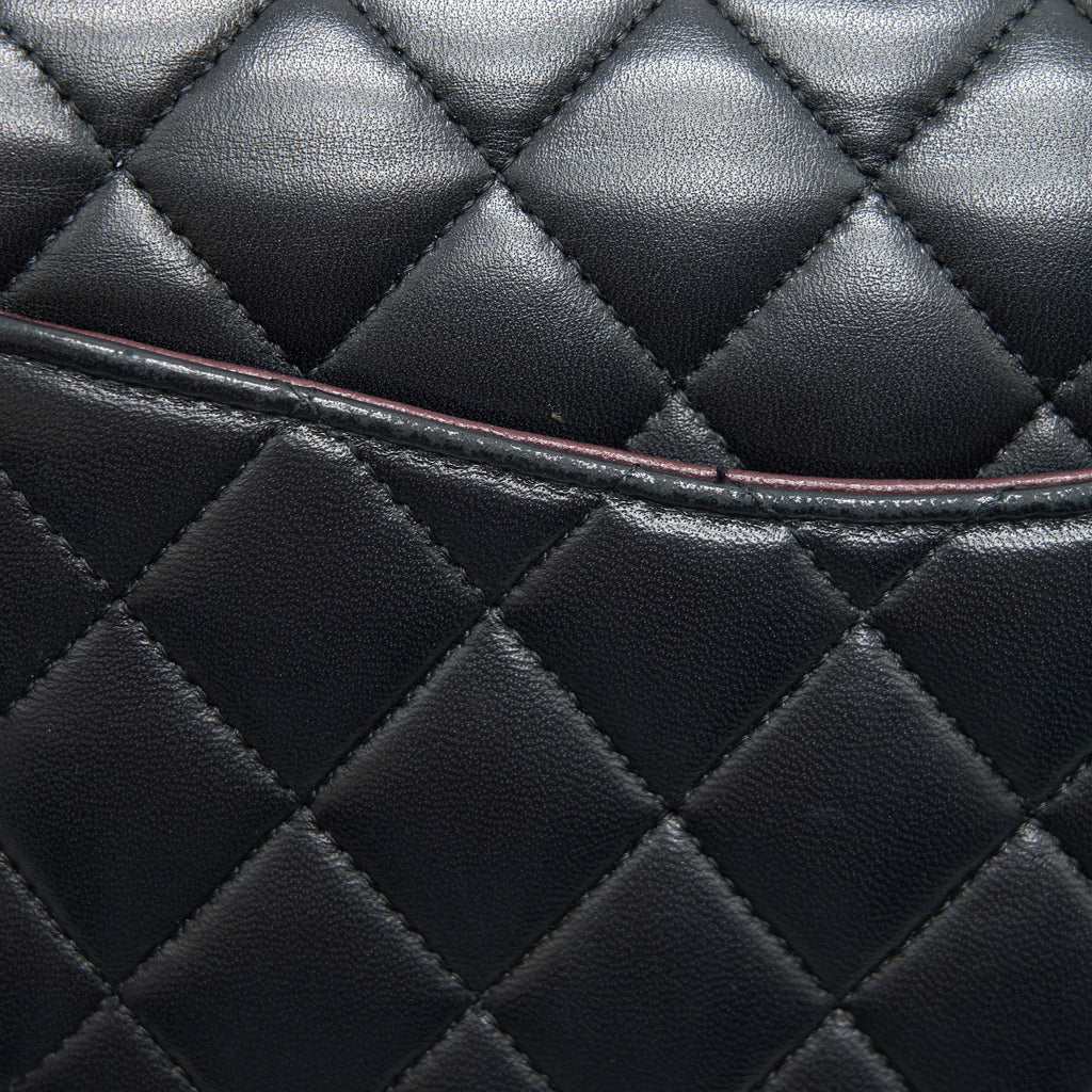 CHANEL MEDIUM CLASSIC DOUBLE FLAP LAMBSKIN BLACK GHW