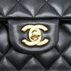 CHANEL MEDIUM CLASSIC DOUBLE FLAP LAMBSKIN BLACK GHW