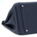 Hermes Birkin 40 Officer Togo/Swift Blue Nuit/Vert Cypres SHW