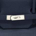 Hermes Birkin 40 Officer Togo/Swift Blue Nuit/Vert Cypres SHW