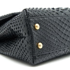 CHANEL COCO HANDLE MINI PYTHON LEATHER BLACK GHW
